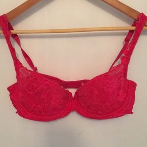 Red lace bra